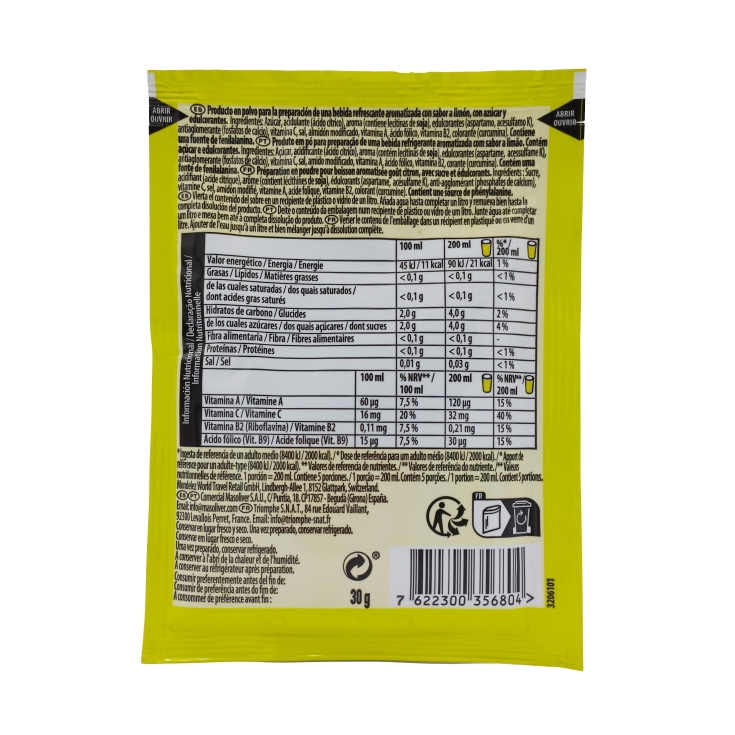 refresco sabor limón, 30g