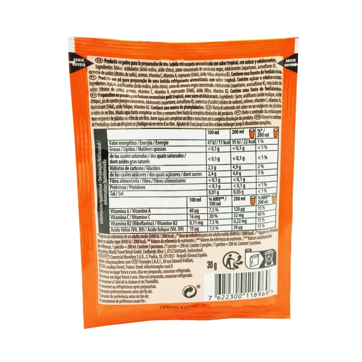 refresco sabor tropical, 30g