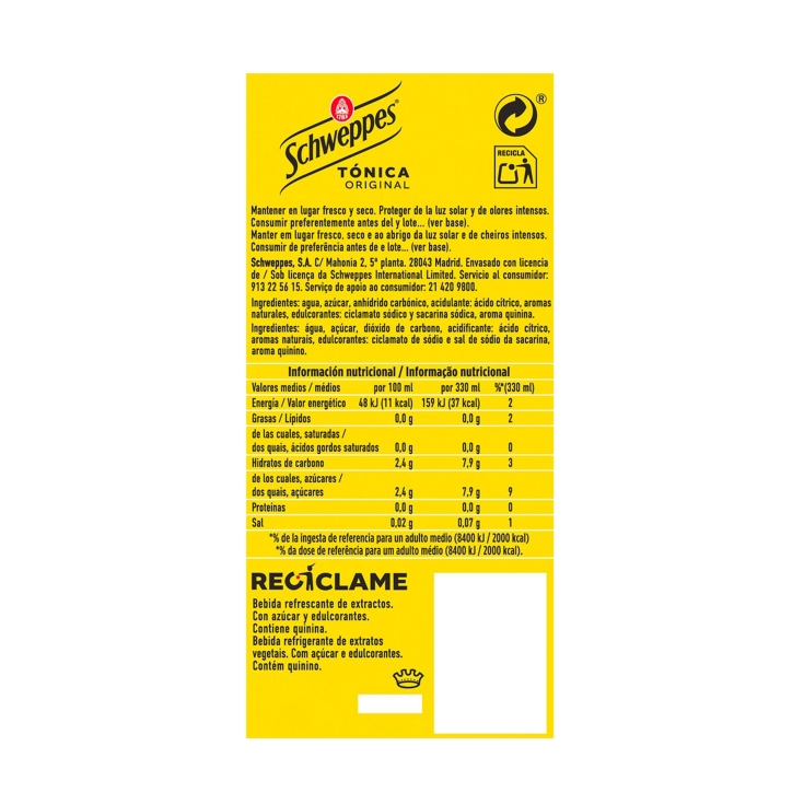 tónica lata, 250ml