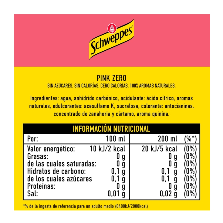 tónica pink zero lata, 330ml