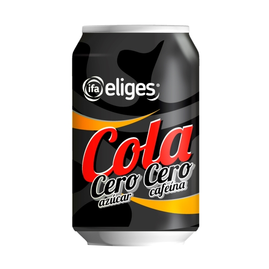 refresco cola cero cero lata, 330ml