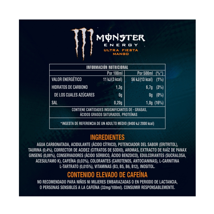 bebida energética ultra fiesta lata, 500ml