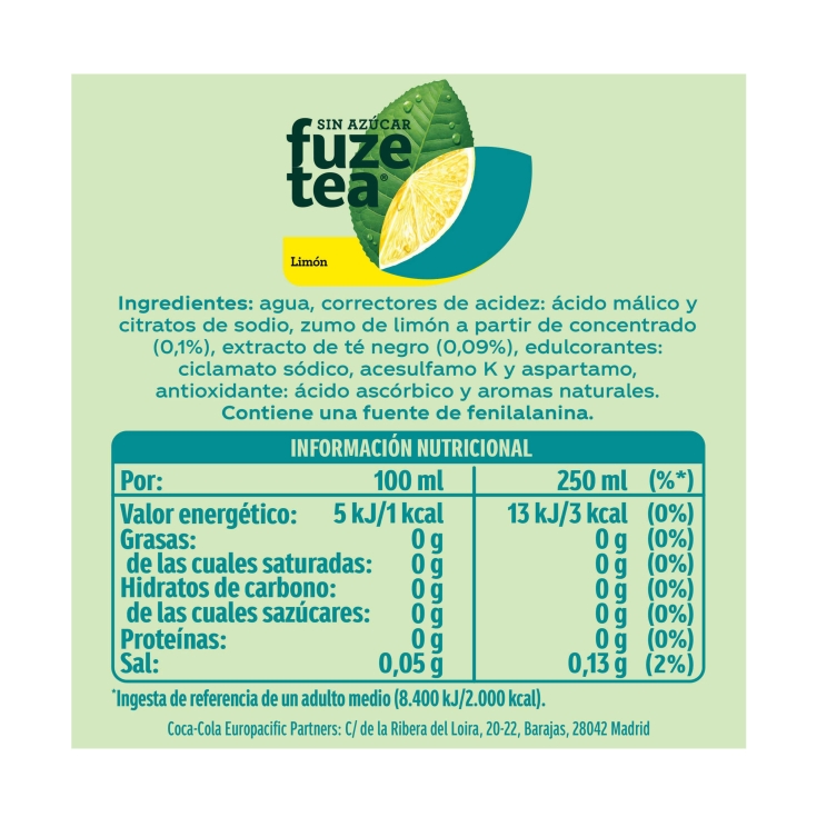 té al limón s/a, 1.5l