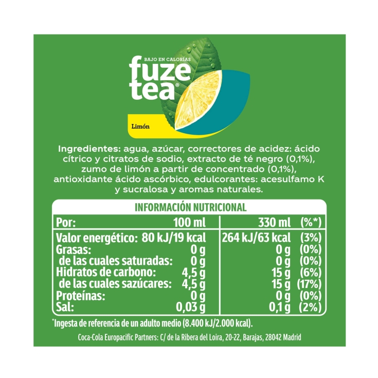 té al limón lata, 330ml