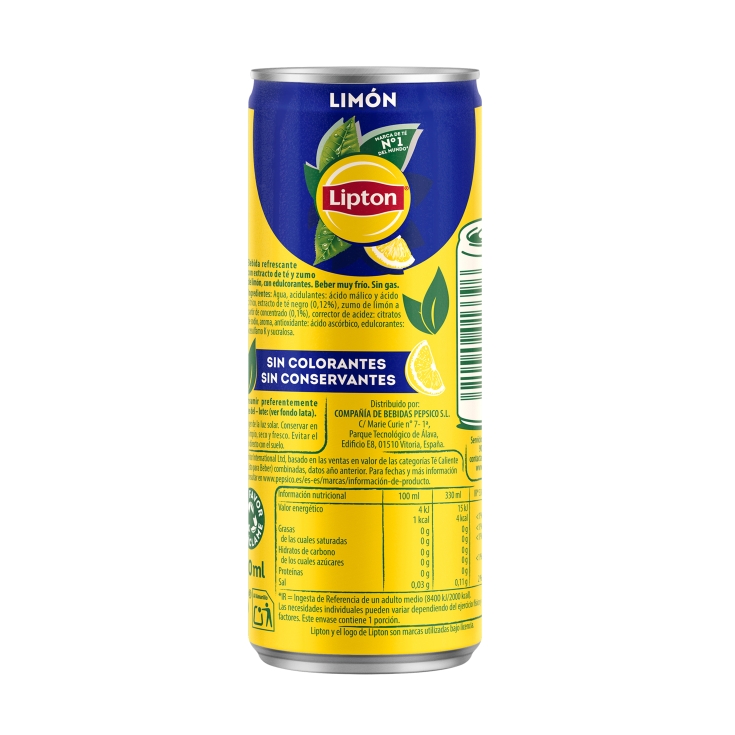 té con limón zero, 330ml