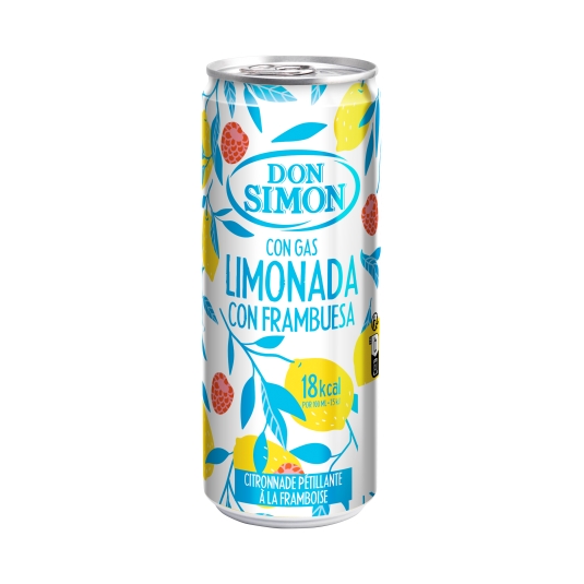 refresco limonada-frambuesa c/gas lata, 330ml