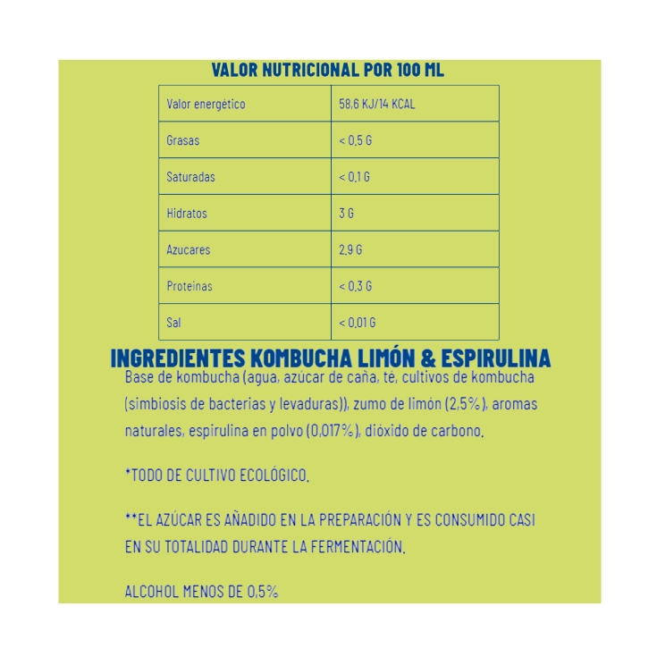 refresco limón/espirulina, 330ml
