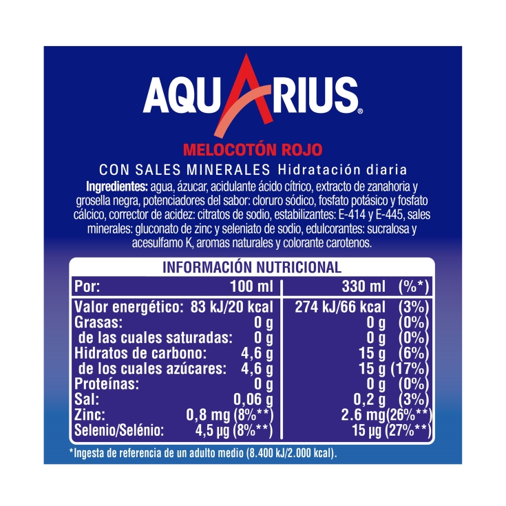 bebida isotónica melocotón rojo pet, 1.5l