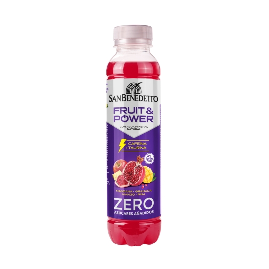 agua con zumo fruit&power zero, 40cl