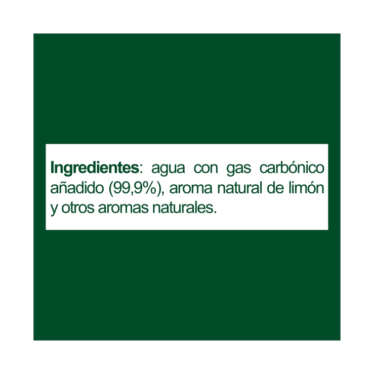 agua mineral con gas sabor limón, 50cl