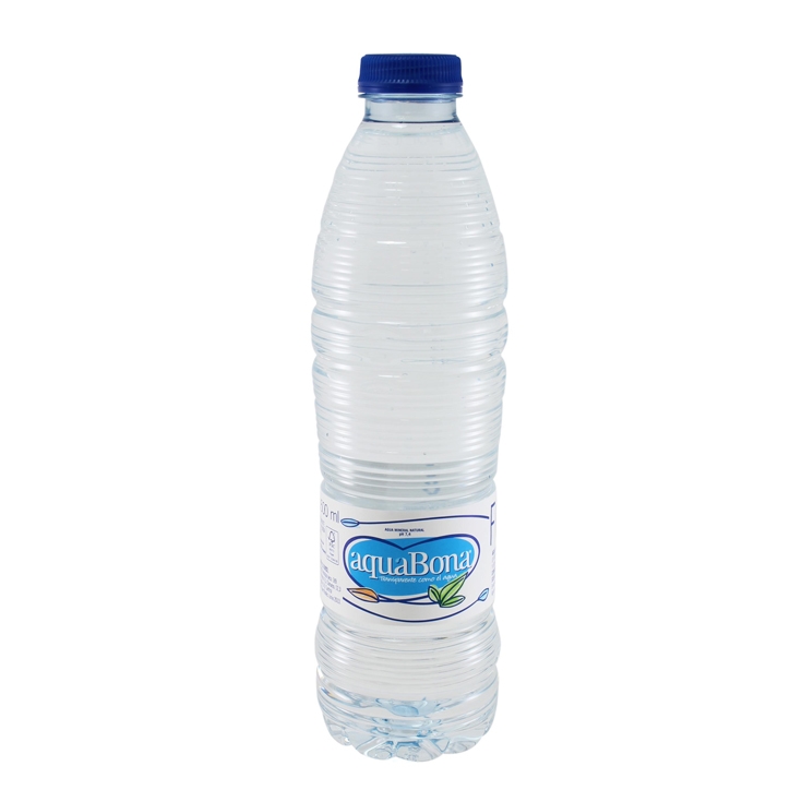 Botella de agua mineral de cristal 50cl