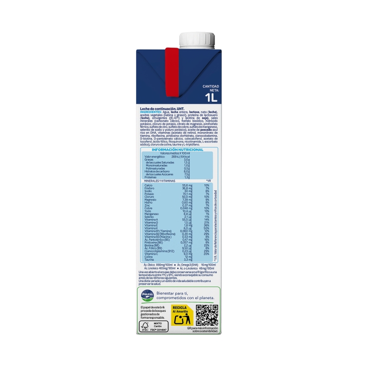 leche continuación puleva peques-2 brik, 1l