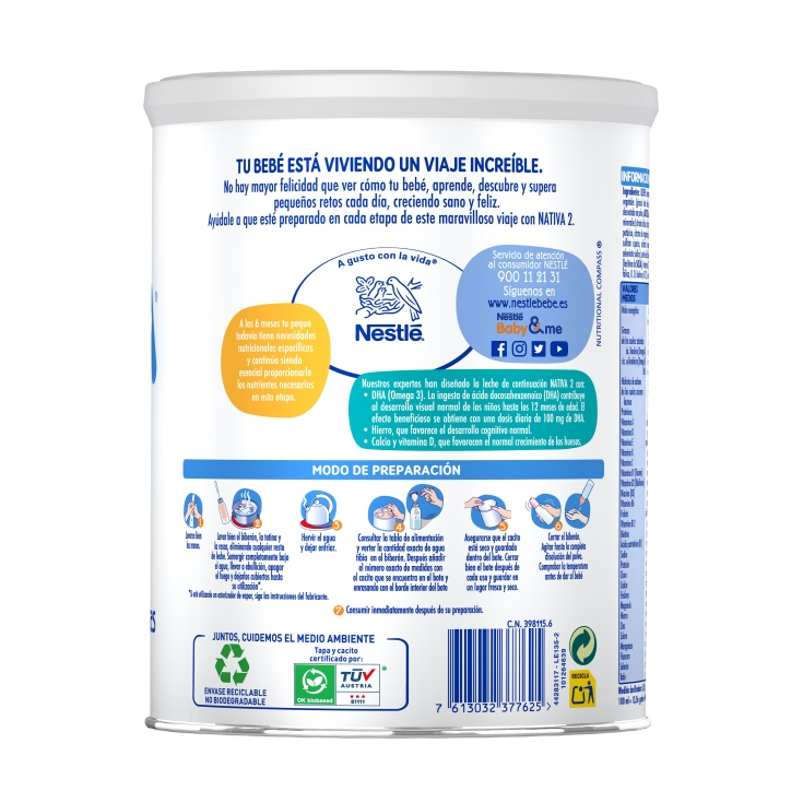 leche de continuación nativa 2, 800g