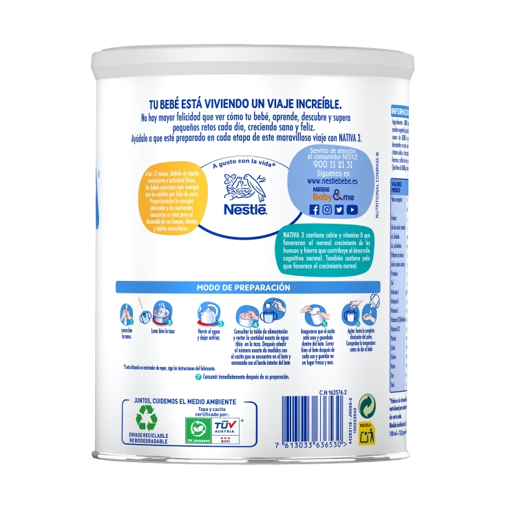 leche crecimiento nativa 3, 800g