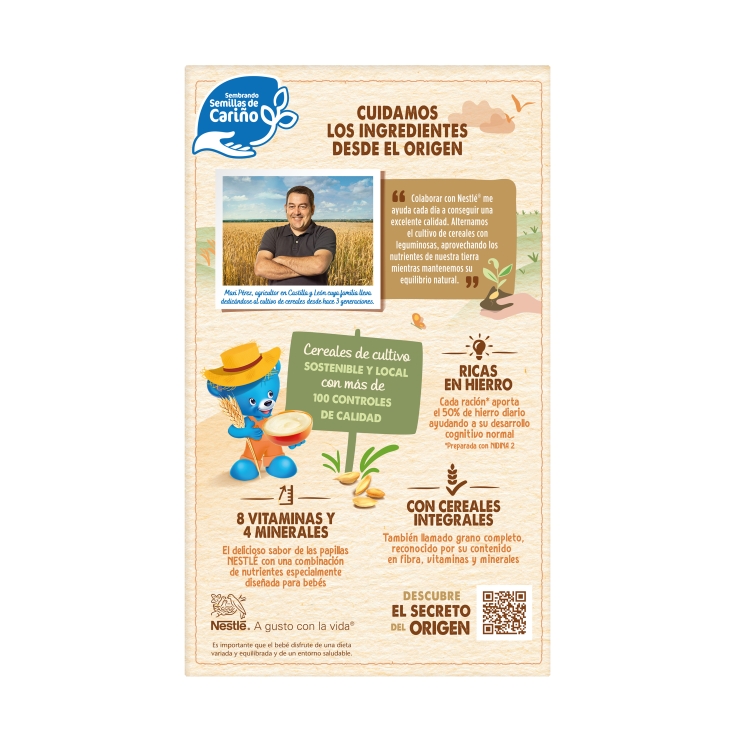 papilla 8 cereales con miel, 475g
