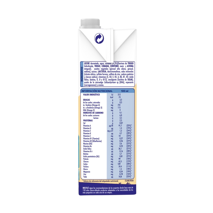 leche crecimiento junior 3 cereales, 1l