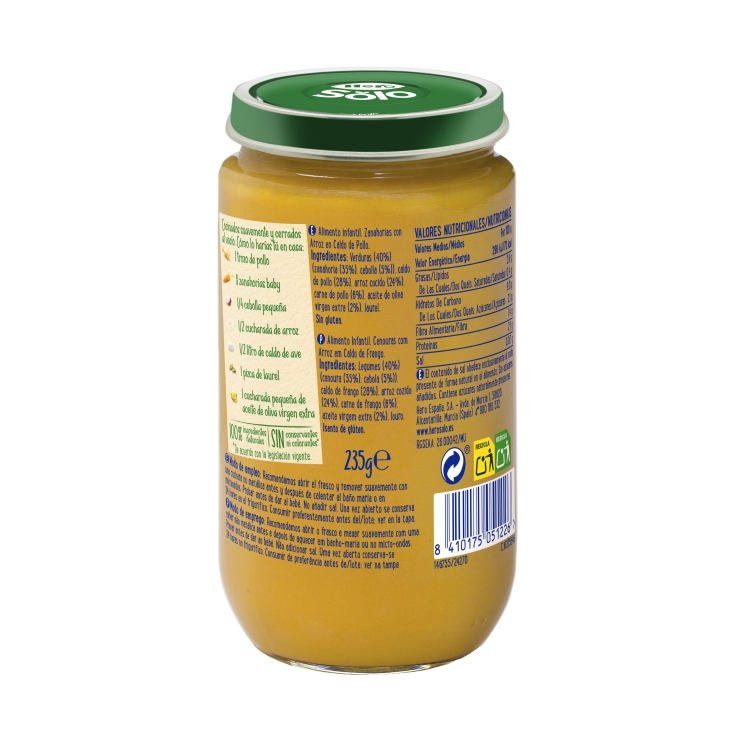 tarrito zanahoria y arroz, 235g