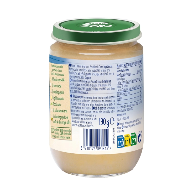 tarrito verduras con pescadilla, 190g