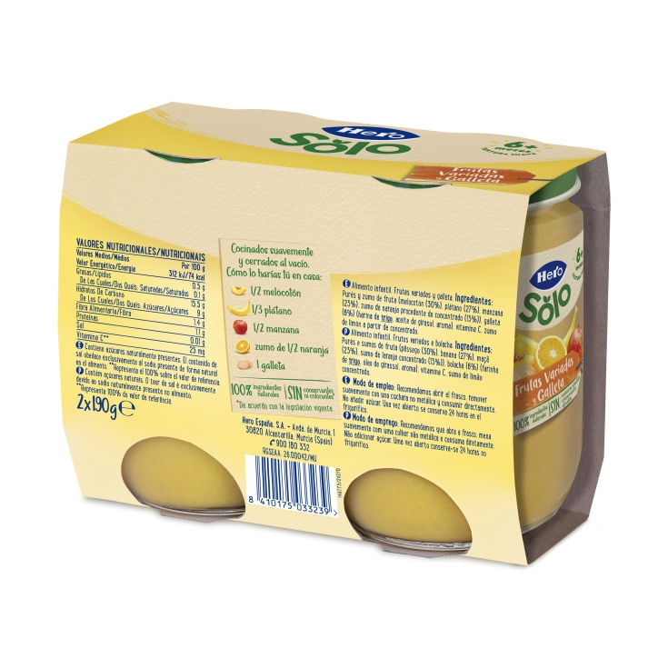 tarrito merienda frutas y galleta, pk-2