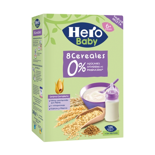 papilla 8 cereales 0% azúcares añadidos, 340g