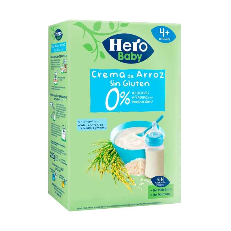 Hero Baby Papillas de Cereales, sin Gluten, desde los 4 Meses