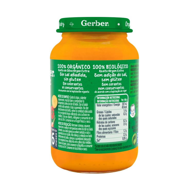 tarrito zanahoria y tomate con pavo, 190g