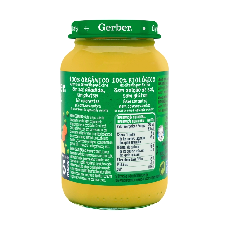 tarrito guisantes con patatas y pollo, 190g