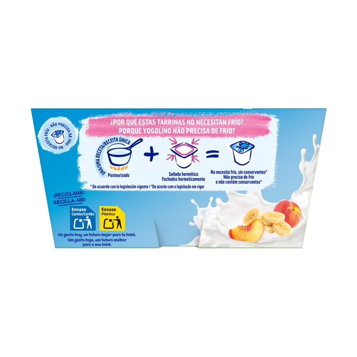 postre lácteo melocotón s/a yogolino, pk-4