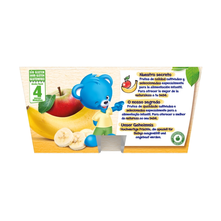 tarrina manzana y plátano 100g, pk-4