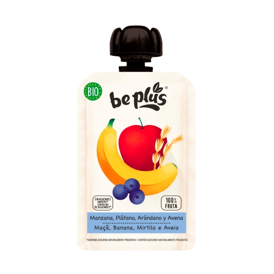 pouch manz, platano, arandano y avena, 100g