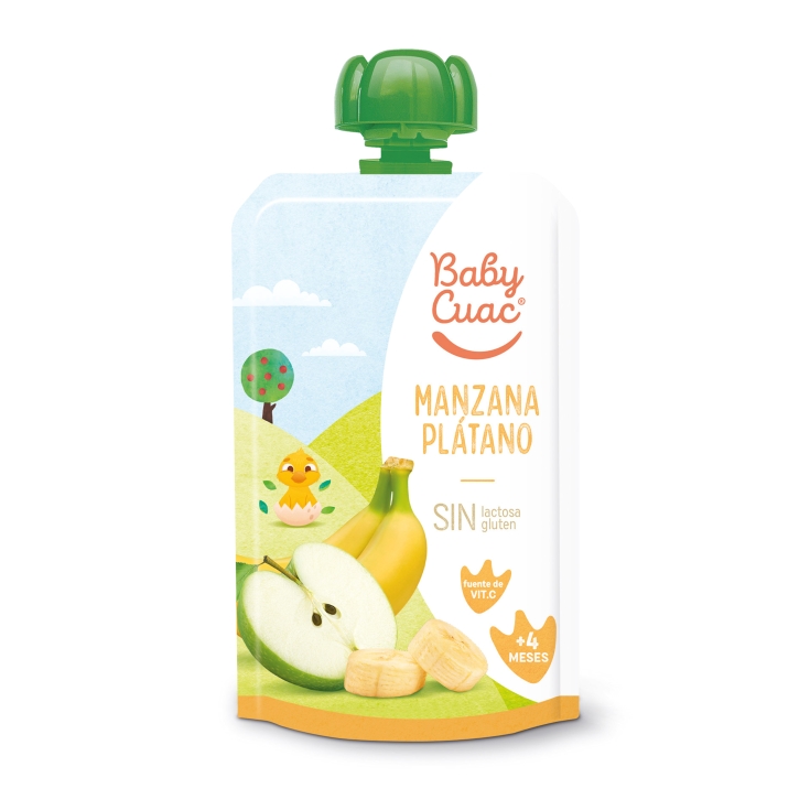 pouch manzana, plátano + 4meses, 120g