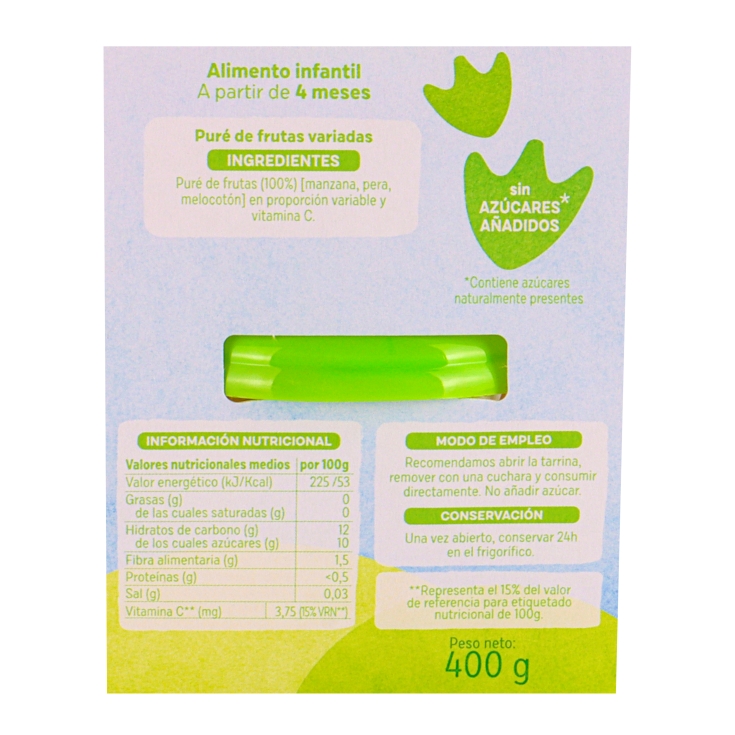 tarrina fruta variada 2x200g + 4meses, pk-2