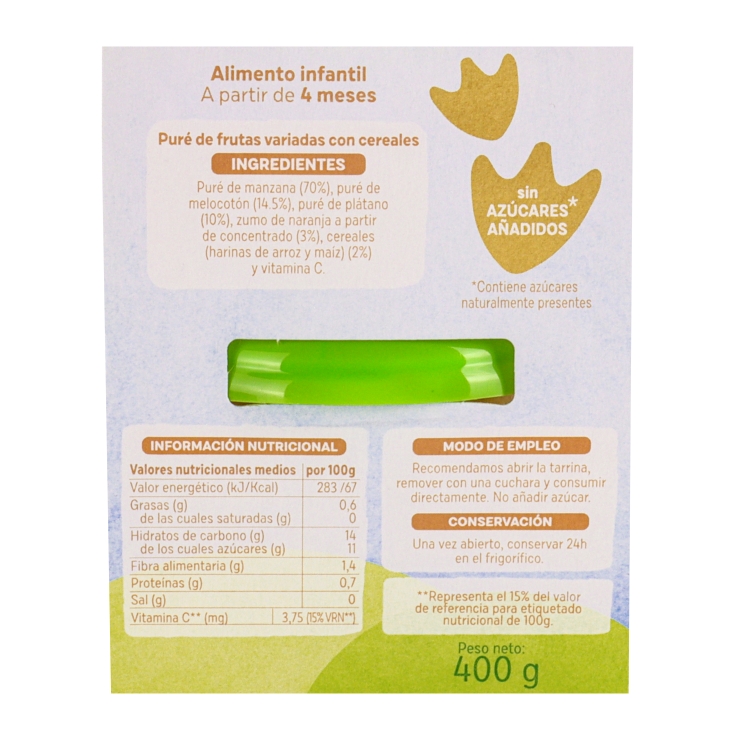 tarrina fruta variada c/cereales 2x200g, pk-2