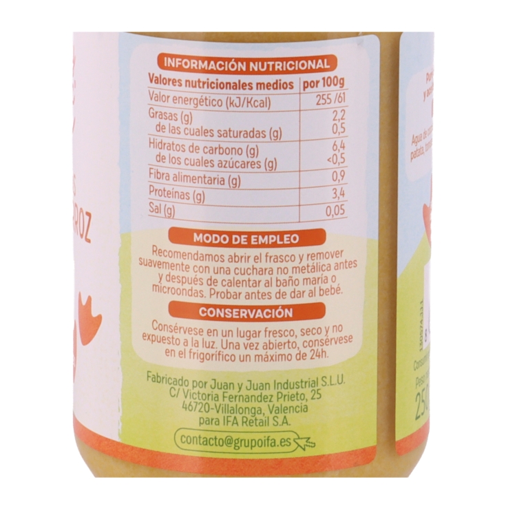 tarrito verduras c/pollo y arroz, 250g