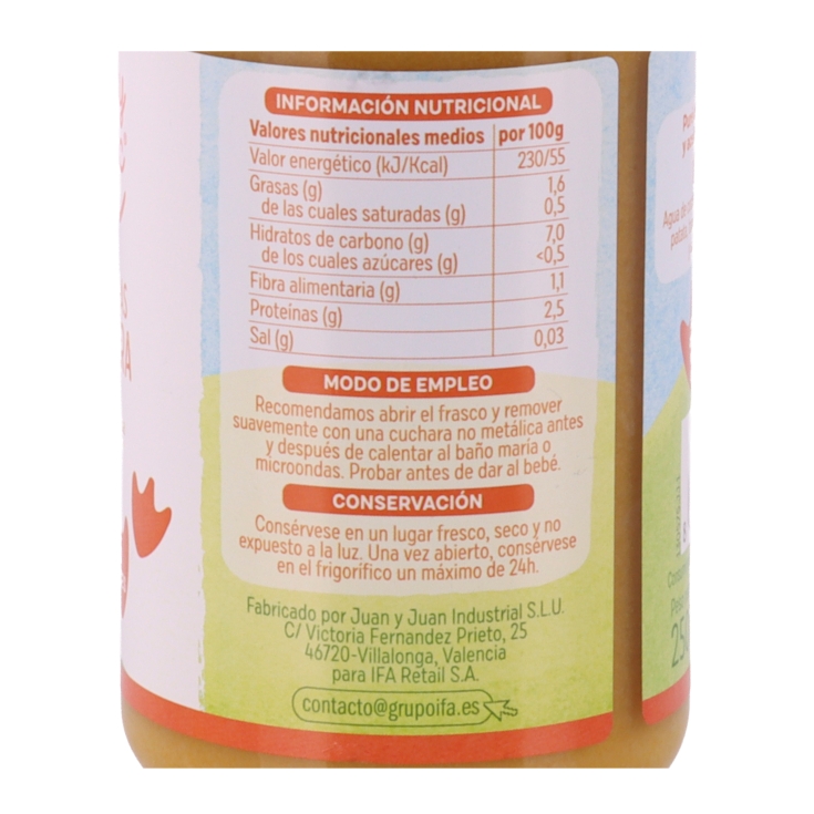 tarrito verduras c/ternera, 250g