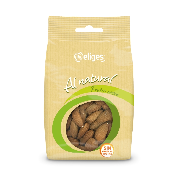 almendra al natural con piel, 125g