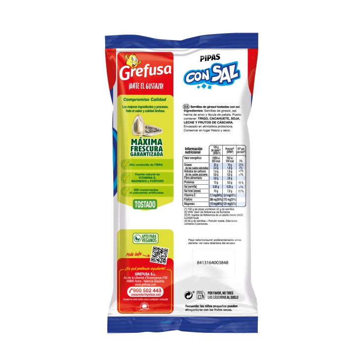 pipas g con sal, 165g