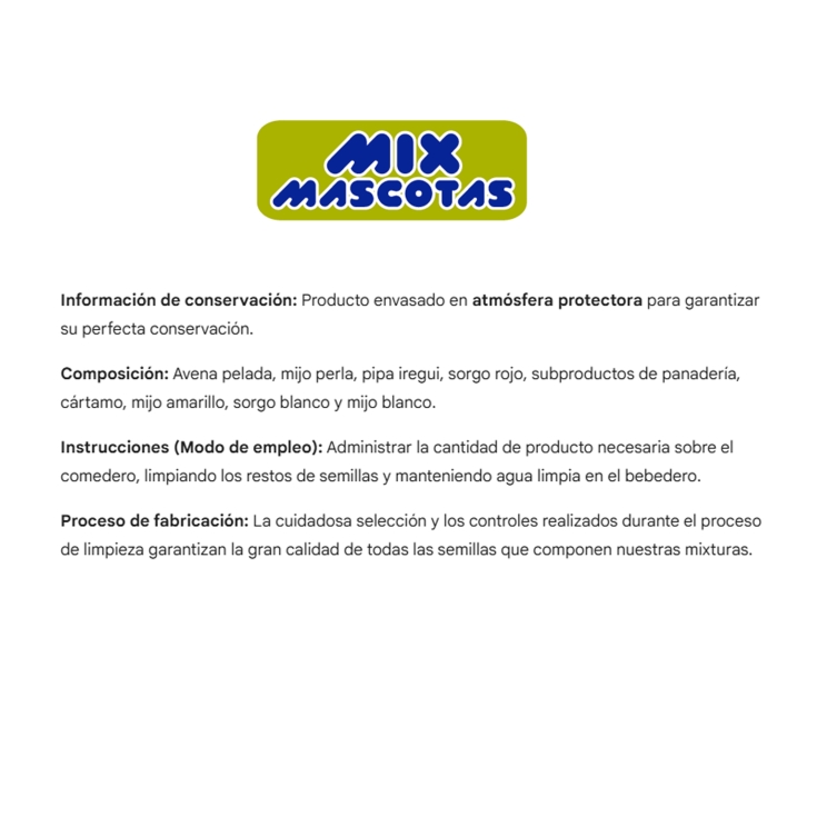 alimento agapornis, 1kg