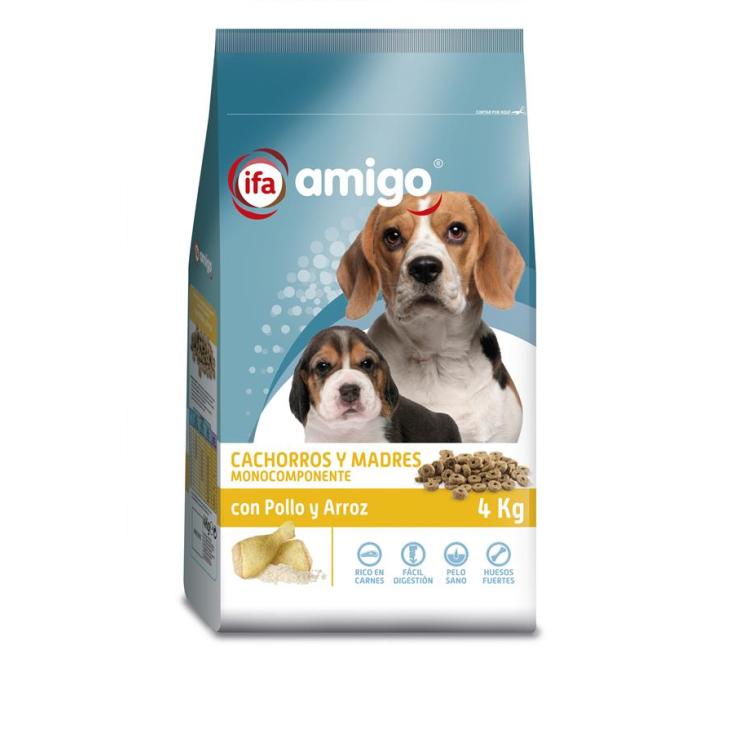 comida perros cachorros con pollo, 4kg