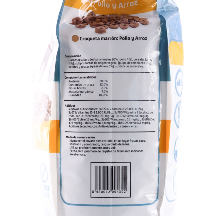 comida perros cachorros con pollo, 4kg