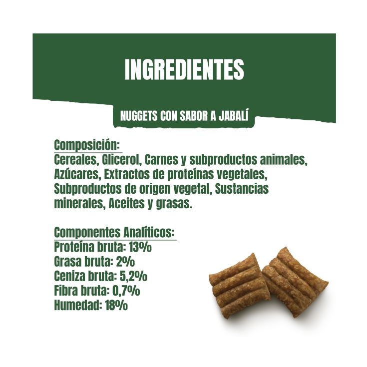 snack perro nuggets con aroma jabalí, 90g