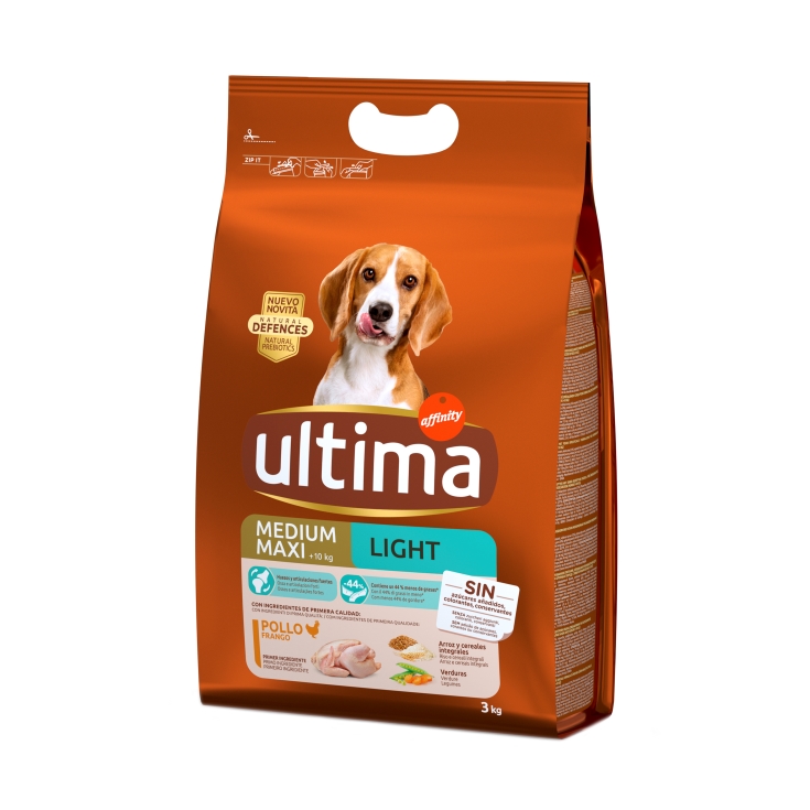 comida perro mediano adulto light pollo, 3kg