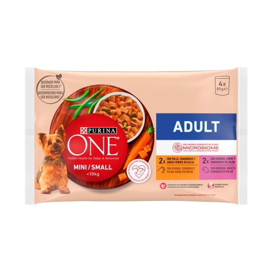 comida perros adulto mini pollo/buey, pk-4