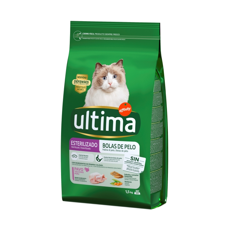 comida gato esterilizado bolas de pelo, 1.5kg