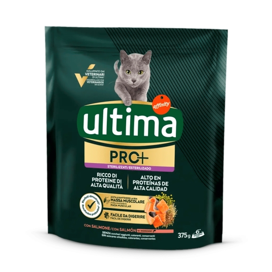 comida gato esterilizado pro+salmón, 375g