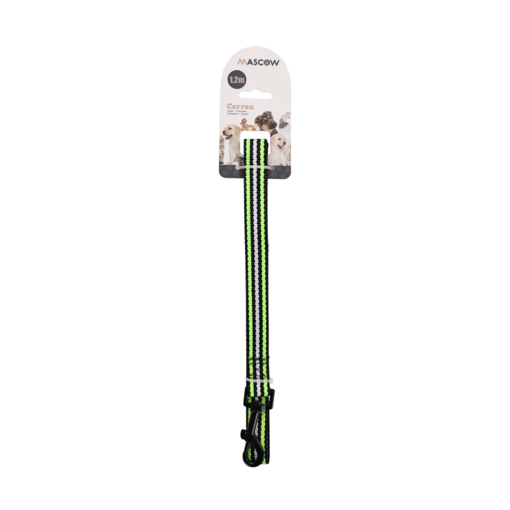 correa perro rayas 1,2mt, ud