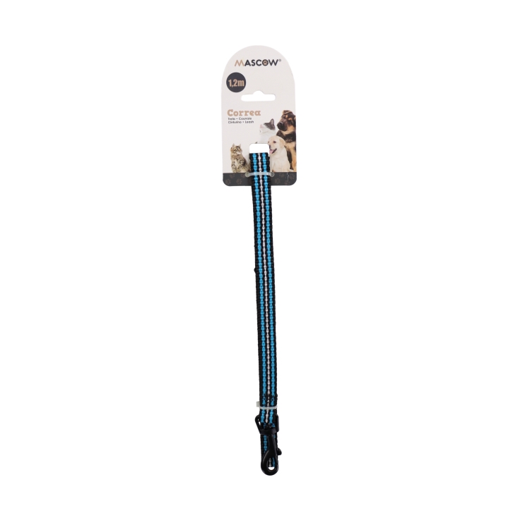 correa perro rayas 1,2mt, ud
