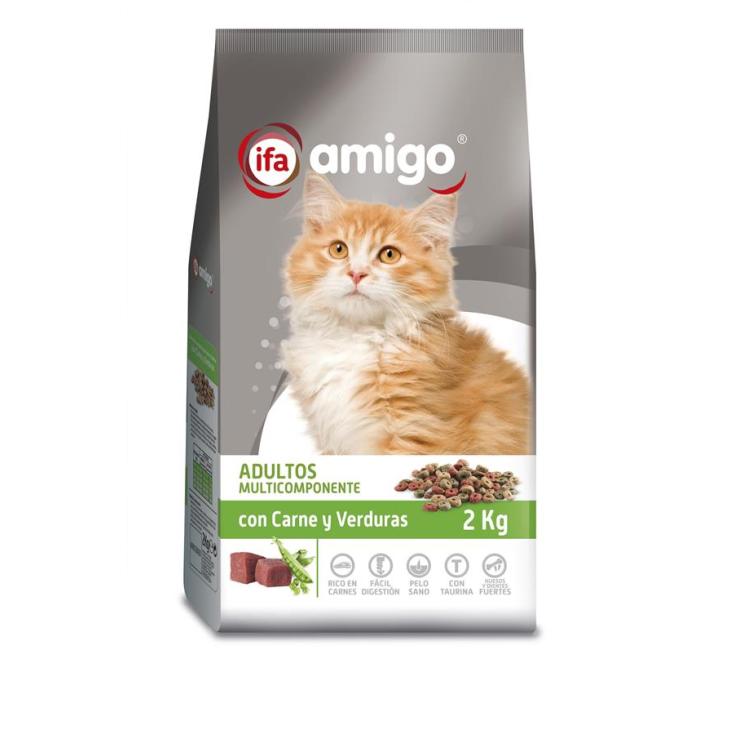 comida gatos adulto carne y verduras, 2kg