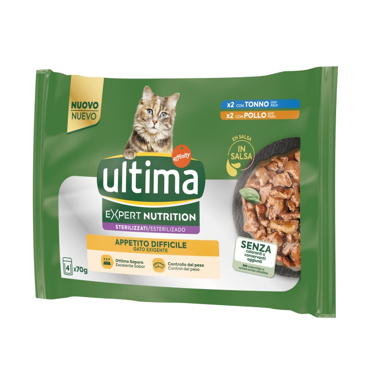 comida gato exigente atún/pollo, pk-4