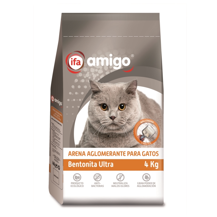 arena gatos aglomerante bentonita, 4kg